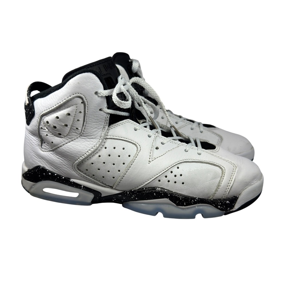 Nike Air Jordan 6 VI Retro GS White Black‎ Speckle Basketball Shoes Boys 6.5Y